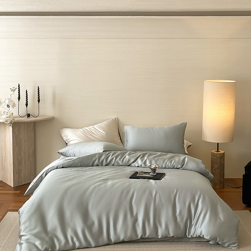 Ice silk duvet cover, bed sheet, and fitted sheet