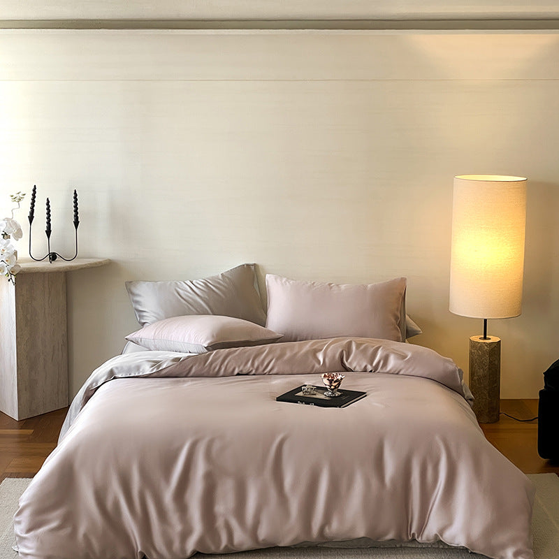 Ice silk duvet cover, bed sheet, and fitted sheet