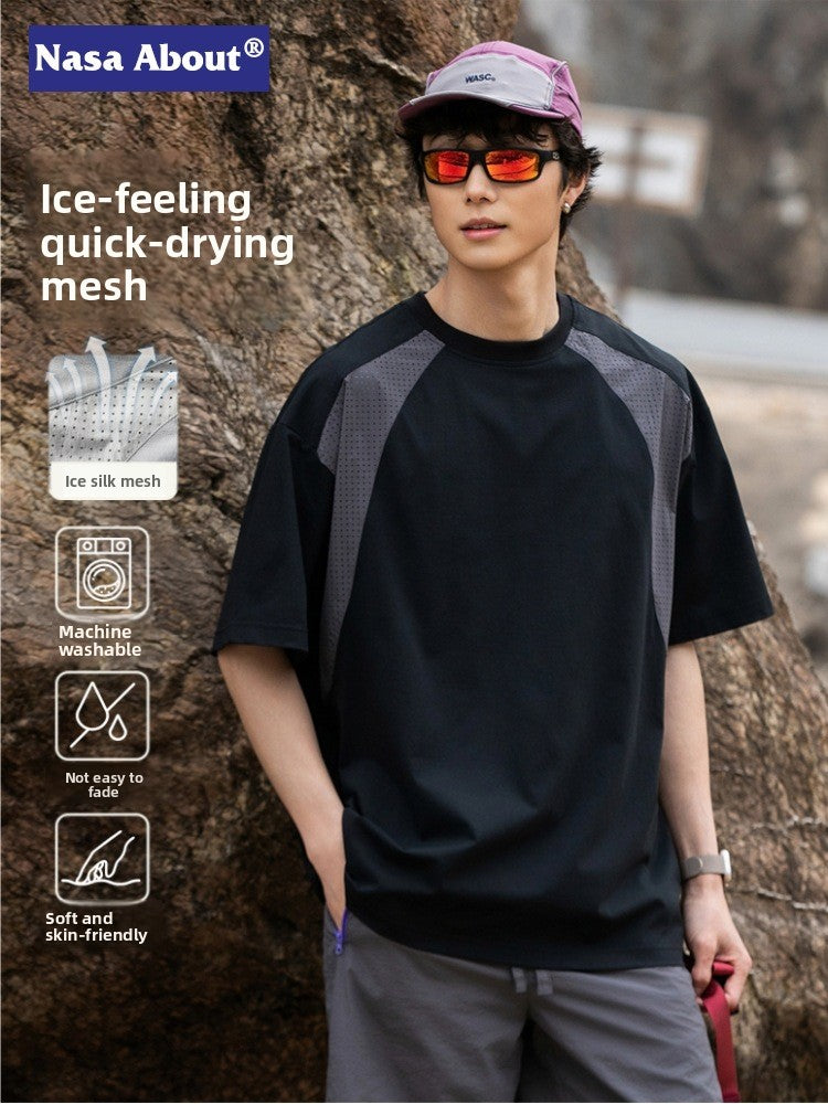 Ice Silk Mesh Breathable Quick-Dry T-Shirt