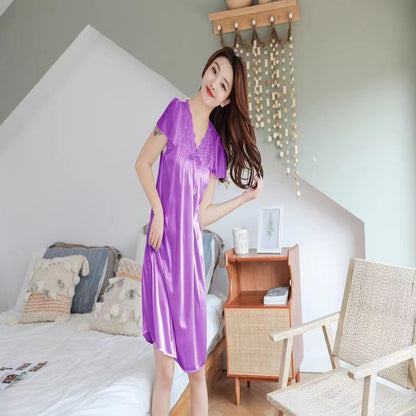 Ice Silk Nightgown Pajamas for Women