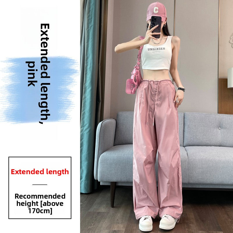 Ice Silk Quick-Dry High-Waist Wide-Leg Sports Pants
