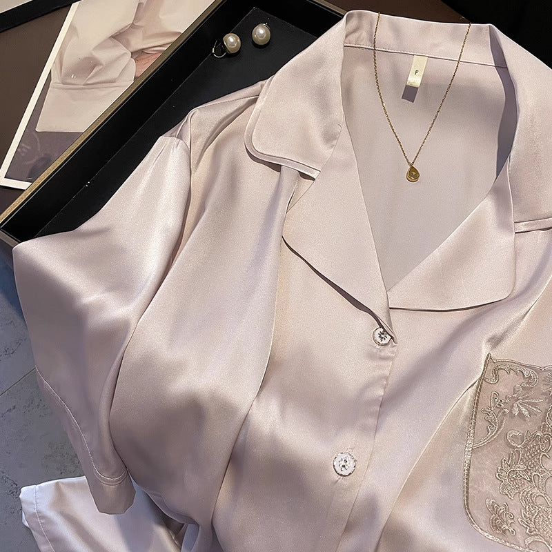 Ice Silk Short-Sleeve Nightdress