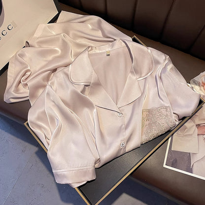 Ice Silk Short-Sleeve Nightdress