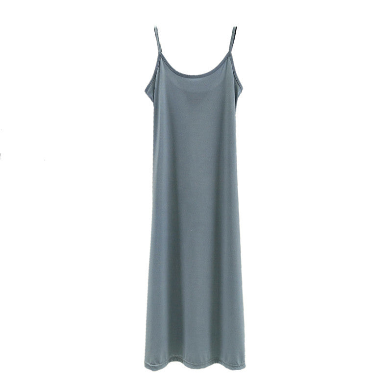 Ice Silk Slip Dress Women Summer A-Line Skirt