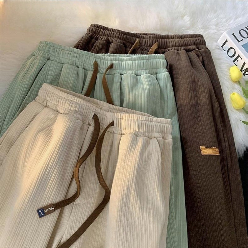 Ice Silk Straight Leg Casual Pants
