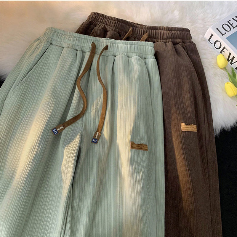 Ice Silk Straight Leg Casual Pants