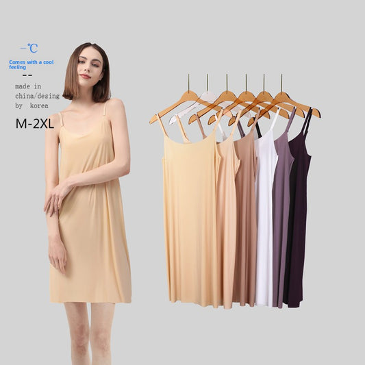 ice silk suspender skirt