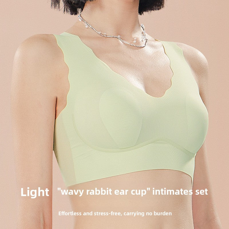 Ice Silk traceless bra set for women