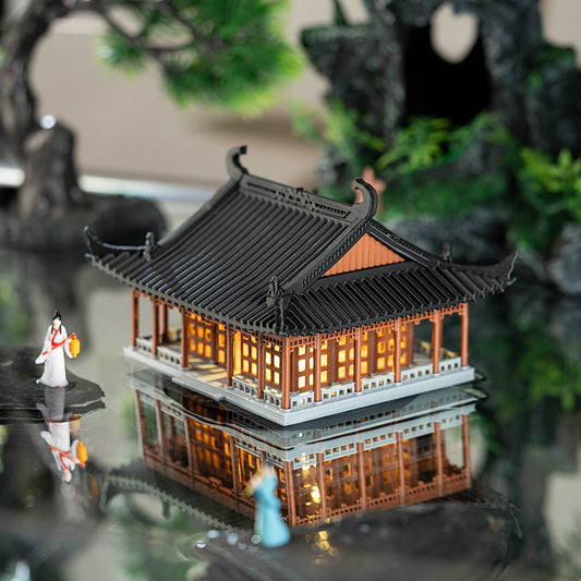 Illuminated Ancient Building Decorative Ornament