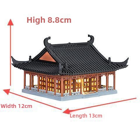 Illuminated Ancient Building Decorative Ornament