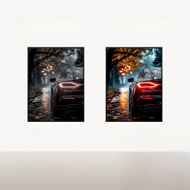 Illuminated sports car decorative painting