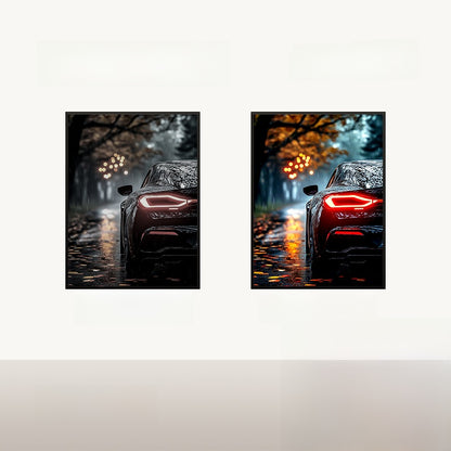 Illuminated sports car decorative painting