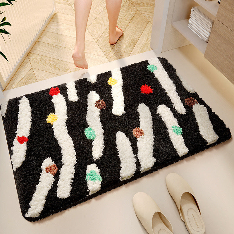 Imitation cashmere bathroom and toilet absorbent floor mat