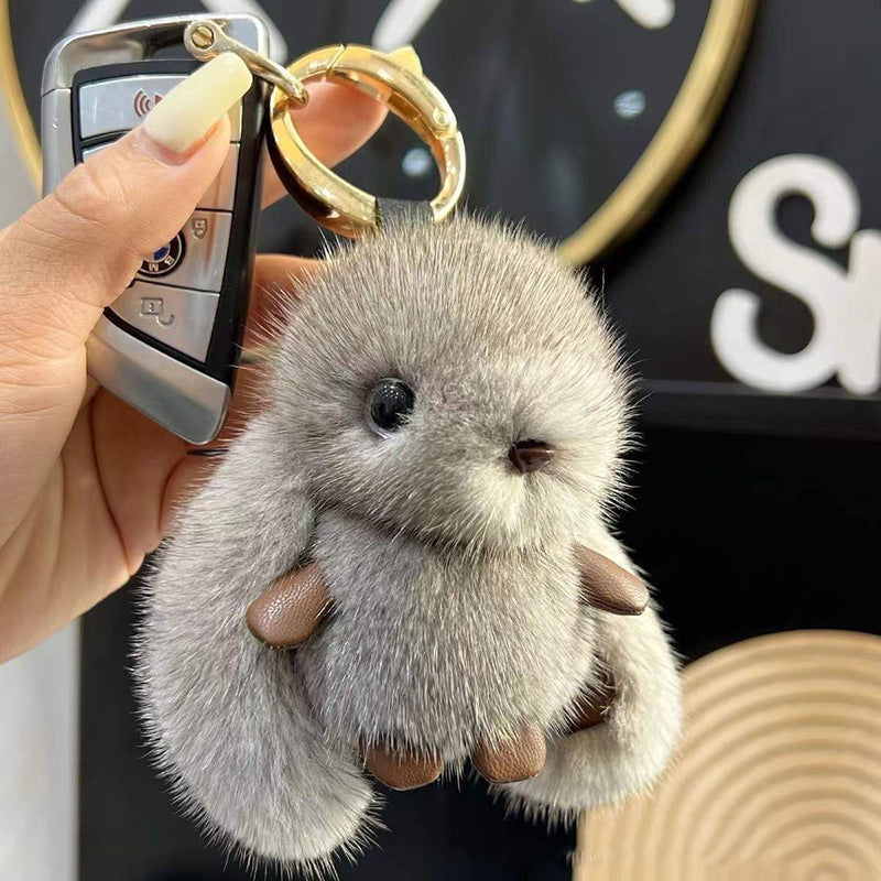 Imitation mink fur rabbit pendant