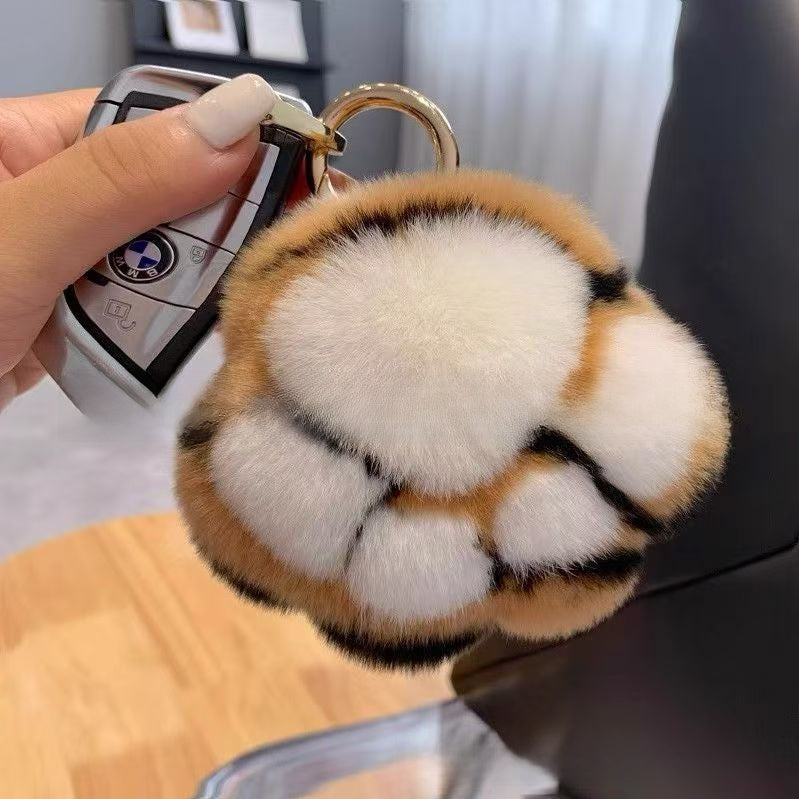 Imitation Mink Hair Cat Paw Plush Keychain Pendant