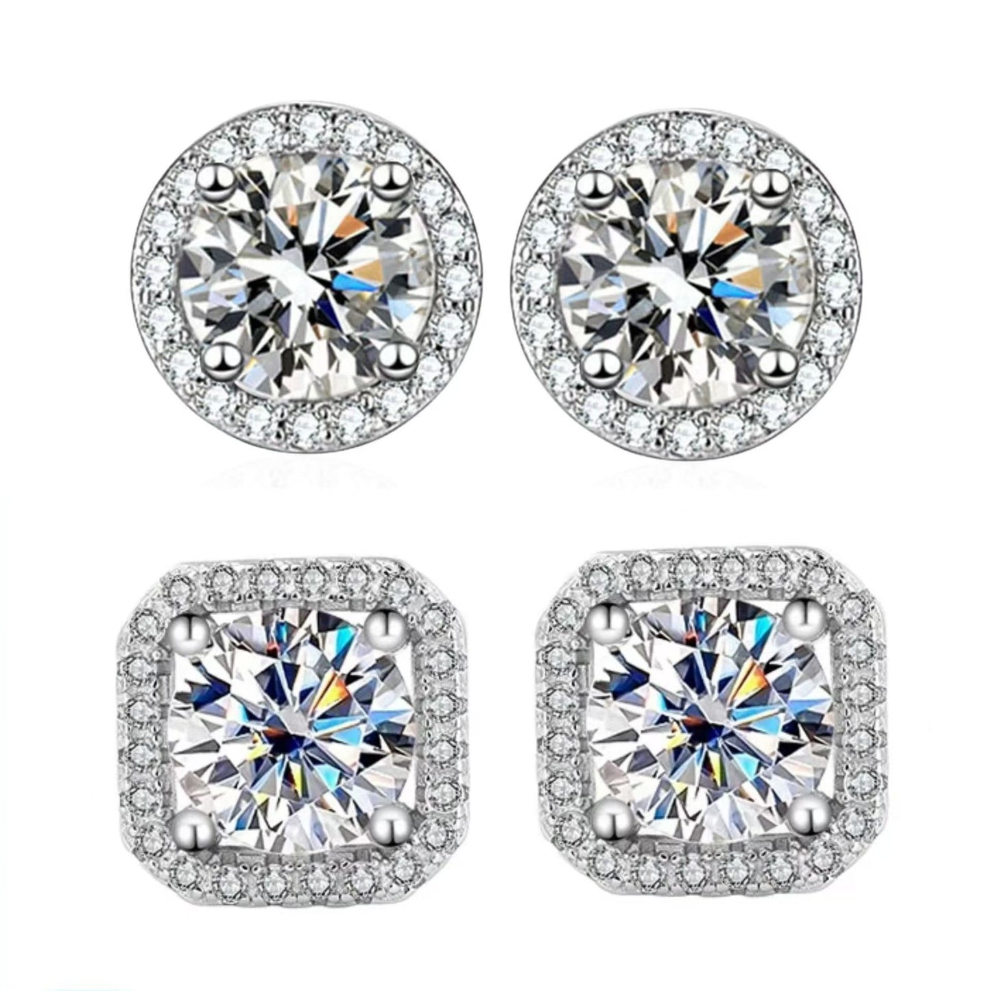 Imitation Moissanite Geometric Earrings