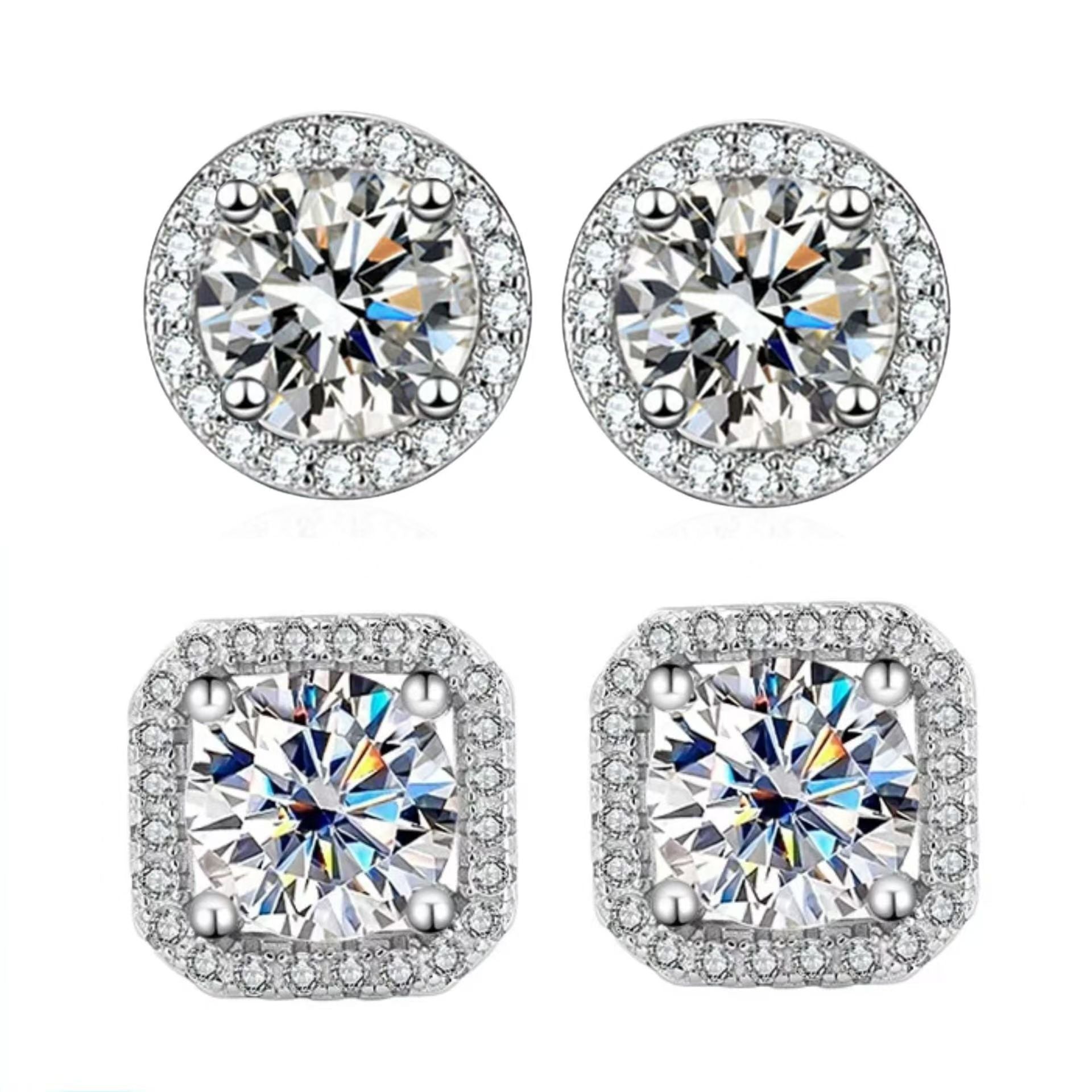 Imitation Moissanite Geometric Earrings