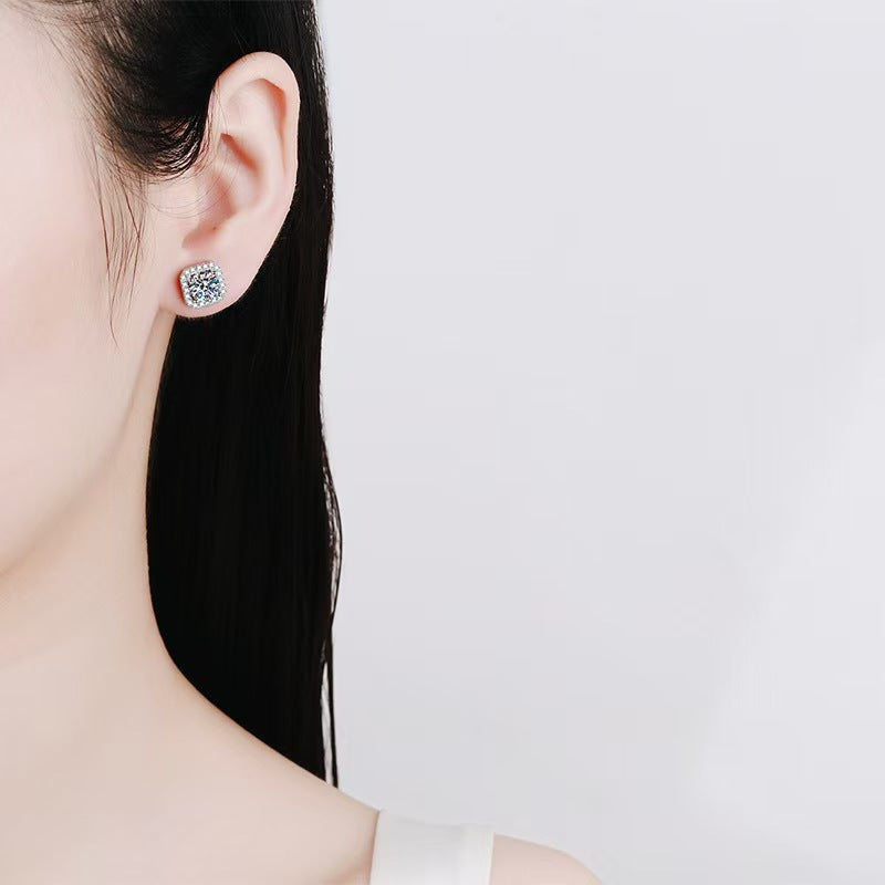Imitation Moissanite Geometric Earrings