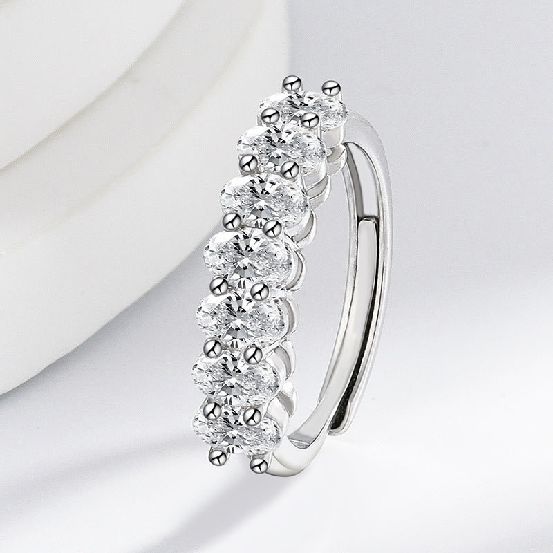 Imitation Moissanite Sterling Silver Ring