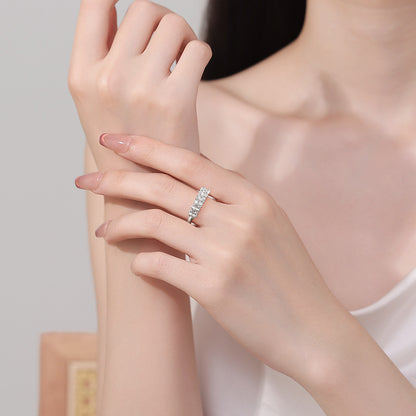 Imitation Moissanite Sterling Silver Ring