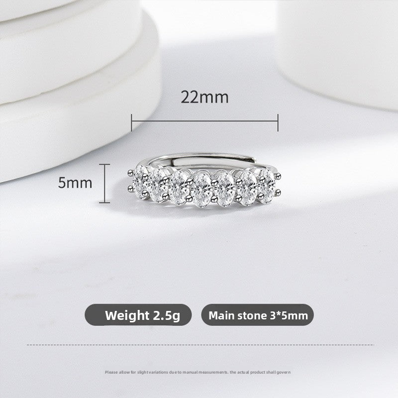 Imitation Moissanite Sterling Silver Ring