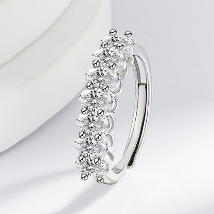 Imitation Moissanite Sterling Silver Ring