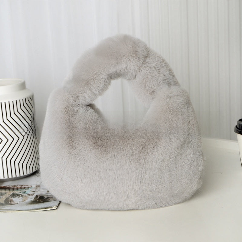 Imitation Rabbit Fur Crossbody Handbag