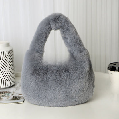 Imitation Rabbit Fur Crossbody Handbag