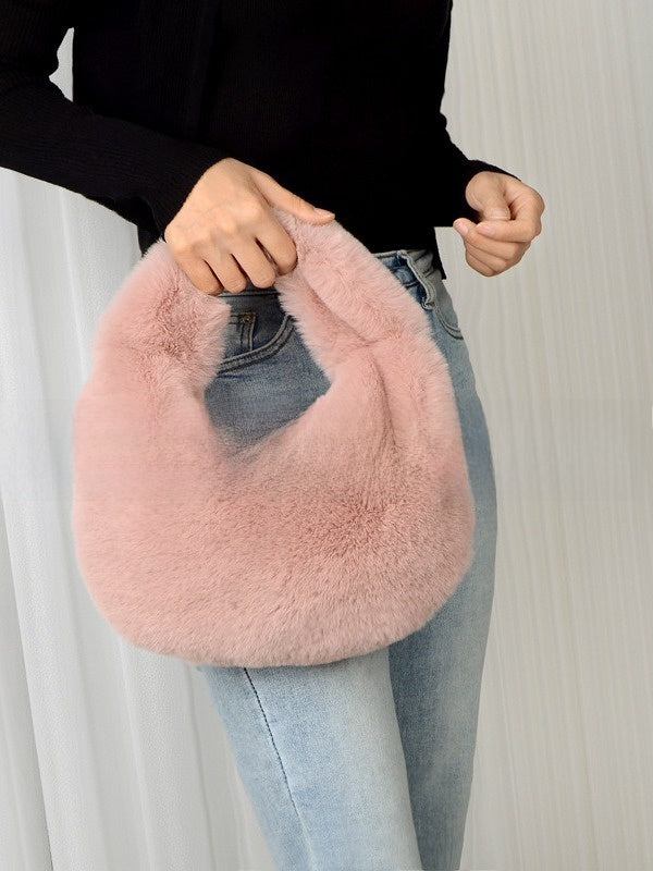 Imitation Rabbit Fur Crossbody Handbag