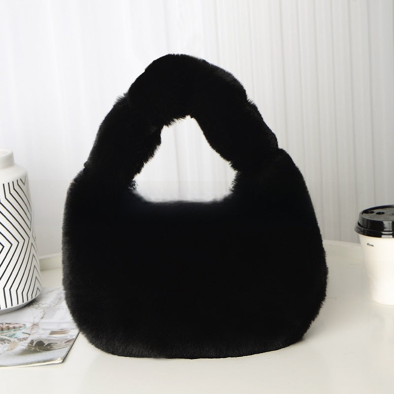Imitation Rabbit Fur Crossbody Handbag