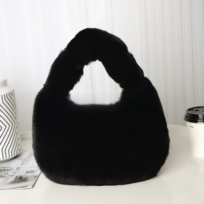 Imitation Rabbit Fur Crossbody Handbag