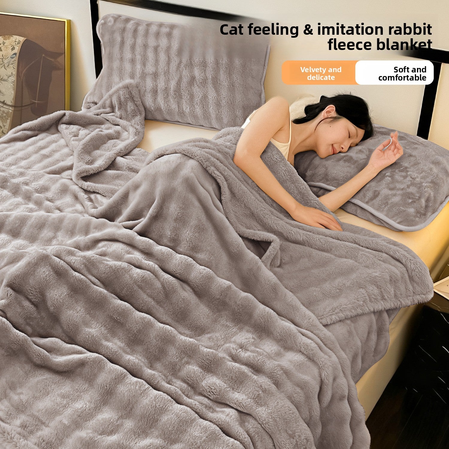 Imitation Rabbit Fur Soft Blanket