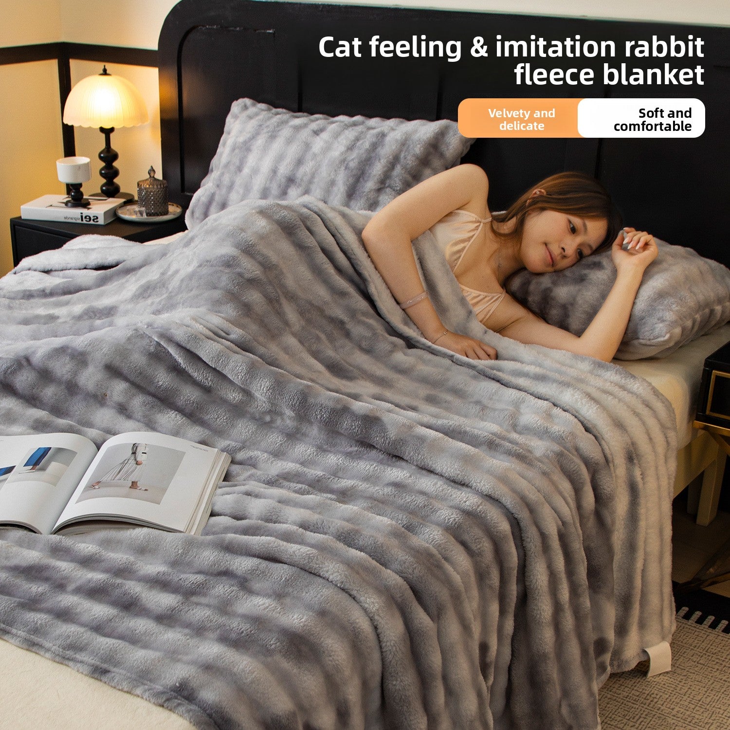 Imitation Rabbit Fur Soft Blanket