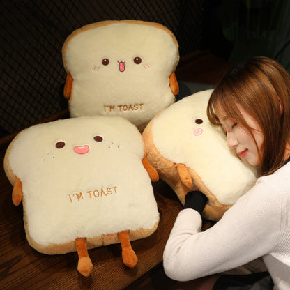 Imitation Rabbit Hair Toast Plush Pillow