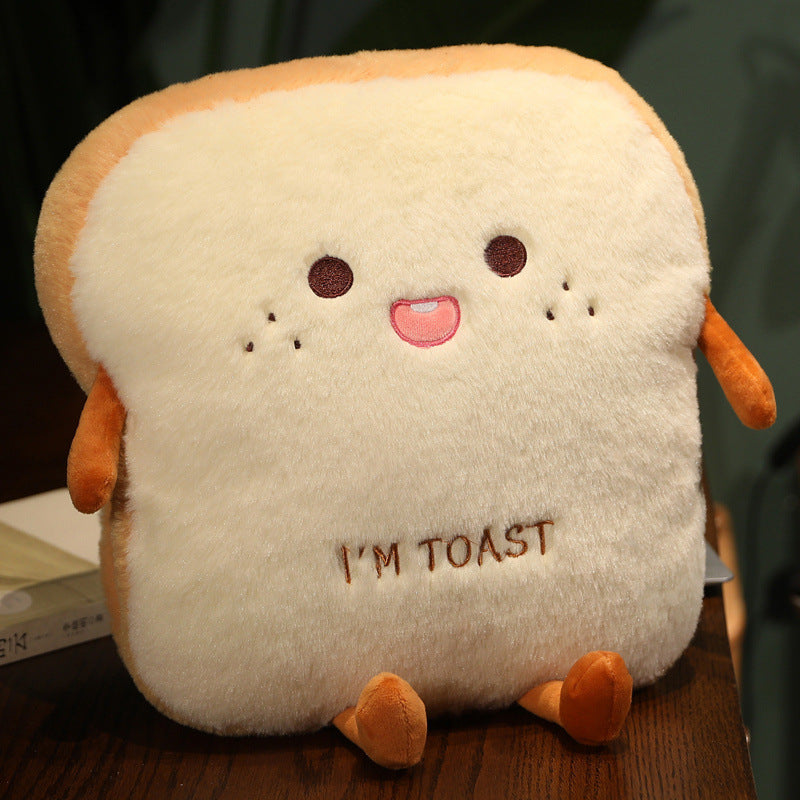 Imitation Rabbit Hair Toast Plush Pillow