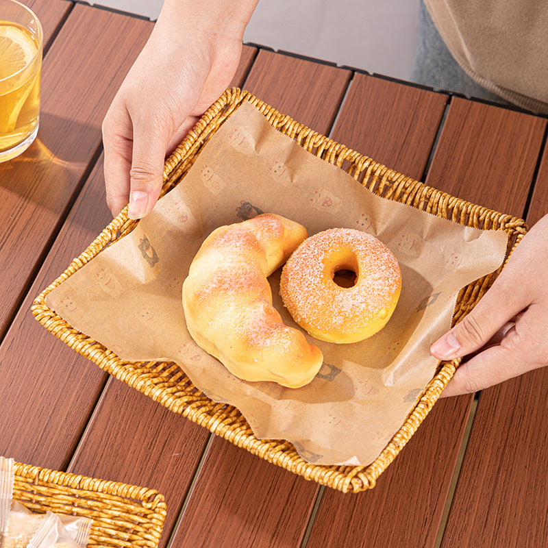 Imitation Rattan Snack Basket Popcorn Basket