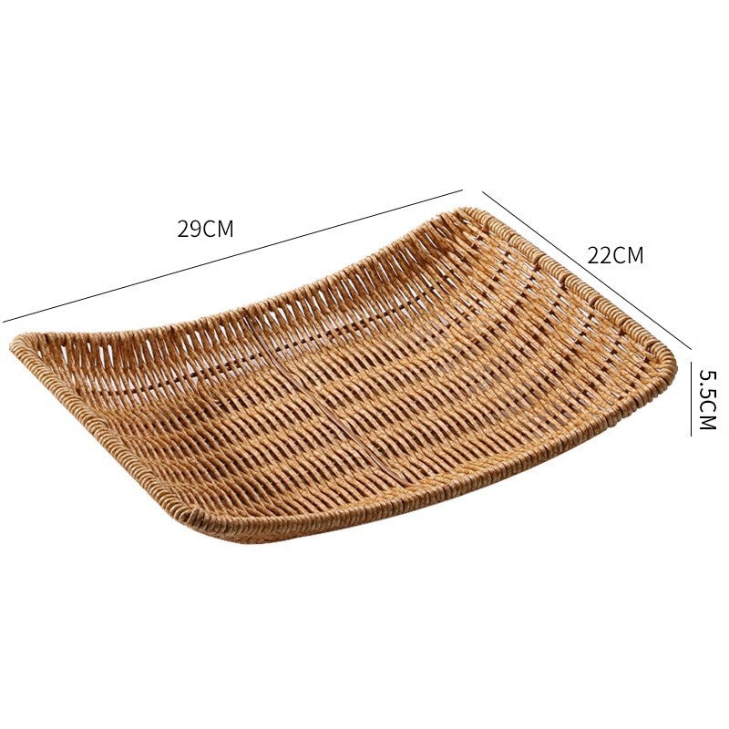 Imitation Rattan Snack Basket Popcorn Basket