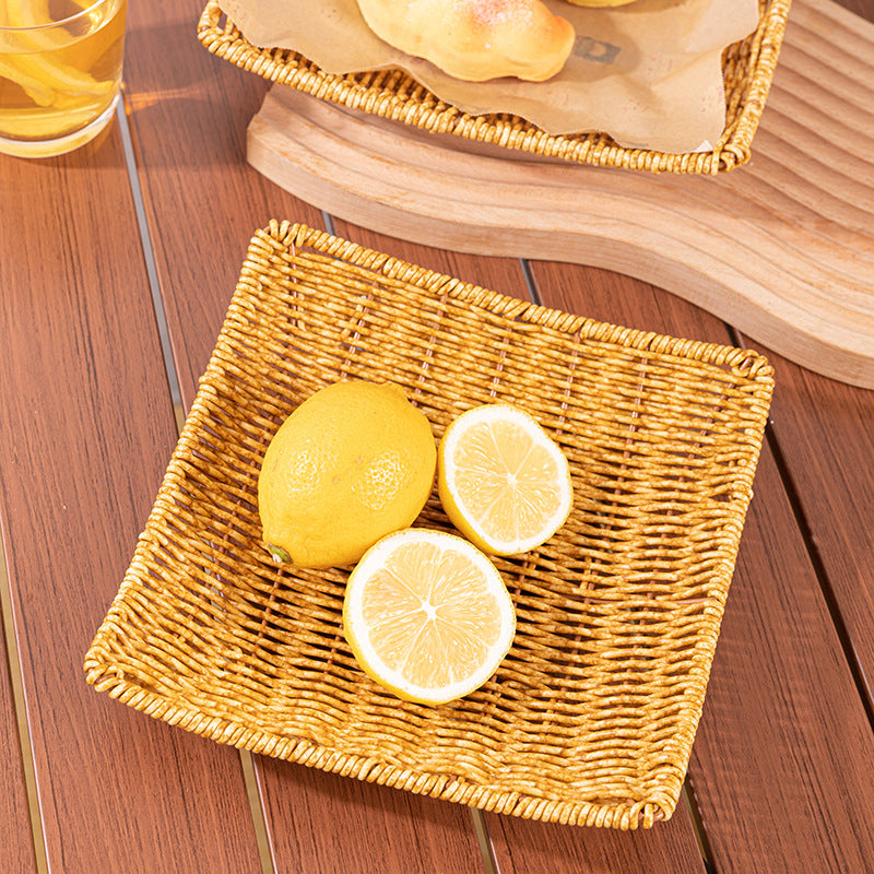 Imitation Rattan Snack Basket Popcorn Basket