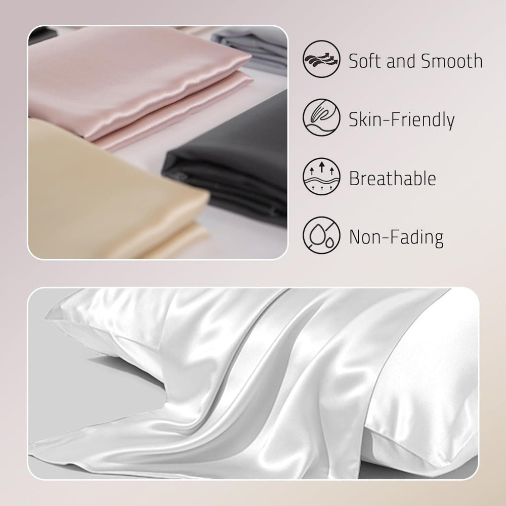 Imitation Silk Pillowcase Solid Color