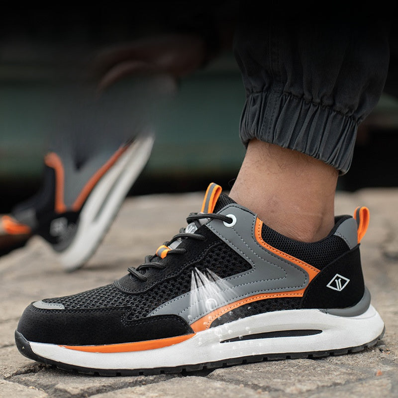 Impact-resistant safety work shoes