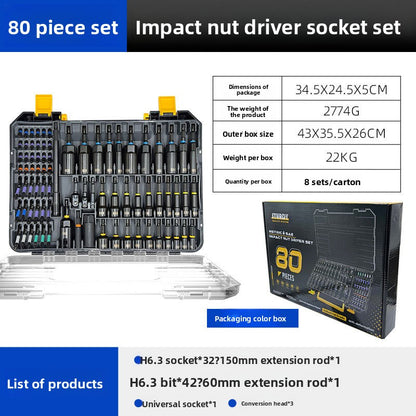 Impact Socket Wrench Set with Magnetic Bits