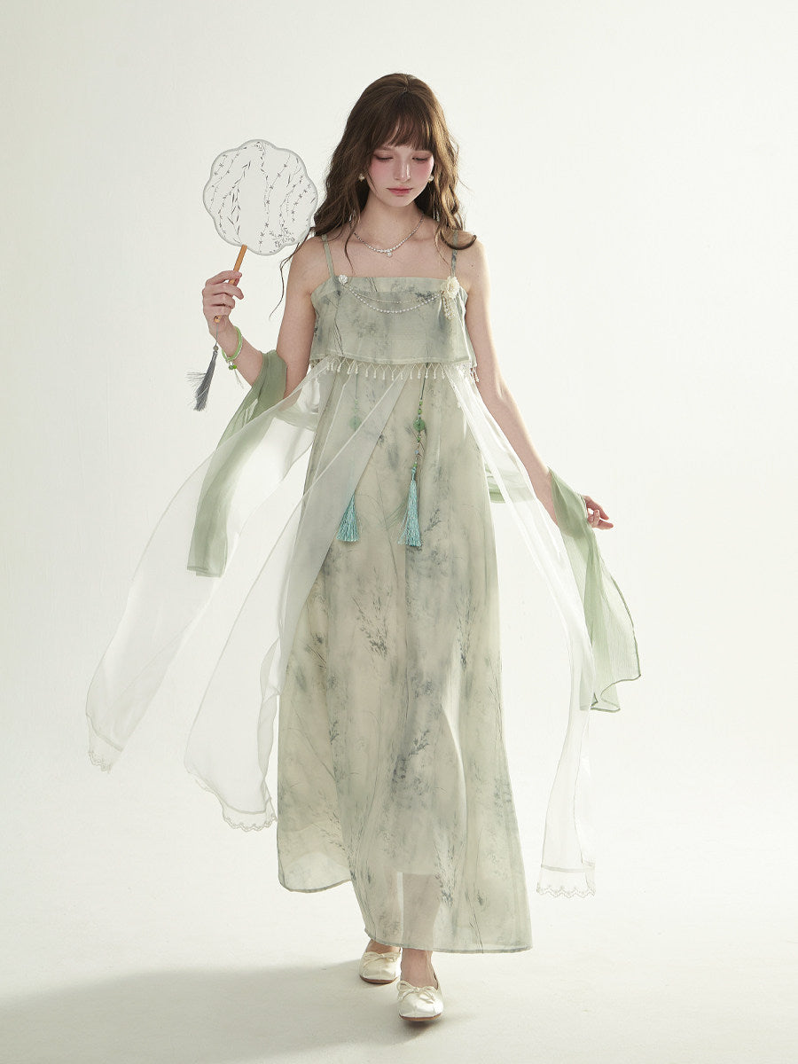 Improved Sling Dress New Chinese Style Tube Top Dress Loose Fairy Dress