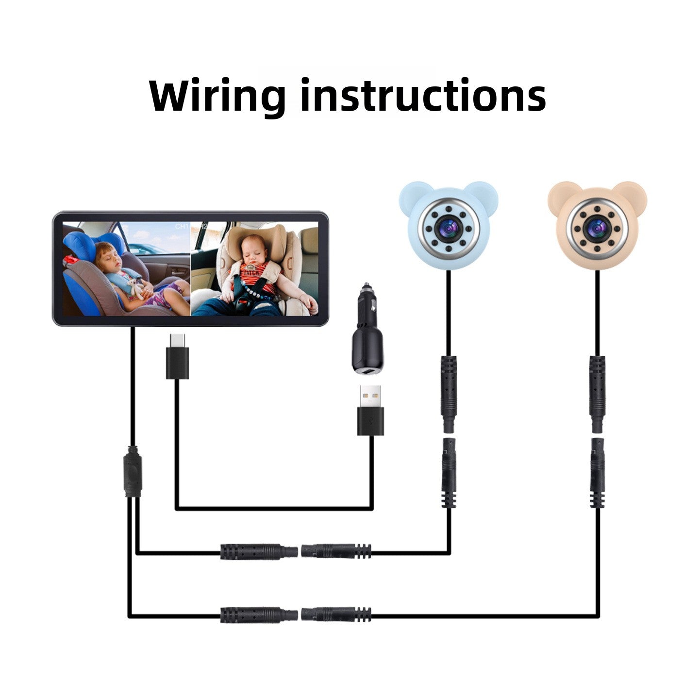 In-Car 6.8-Inch Baby Rear-Seat Monitor