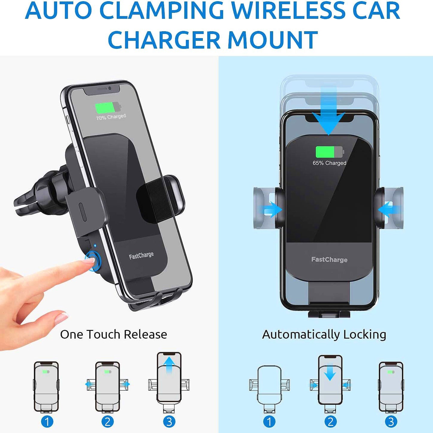 In-car wireless charging mount
