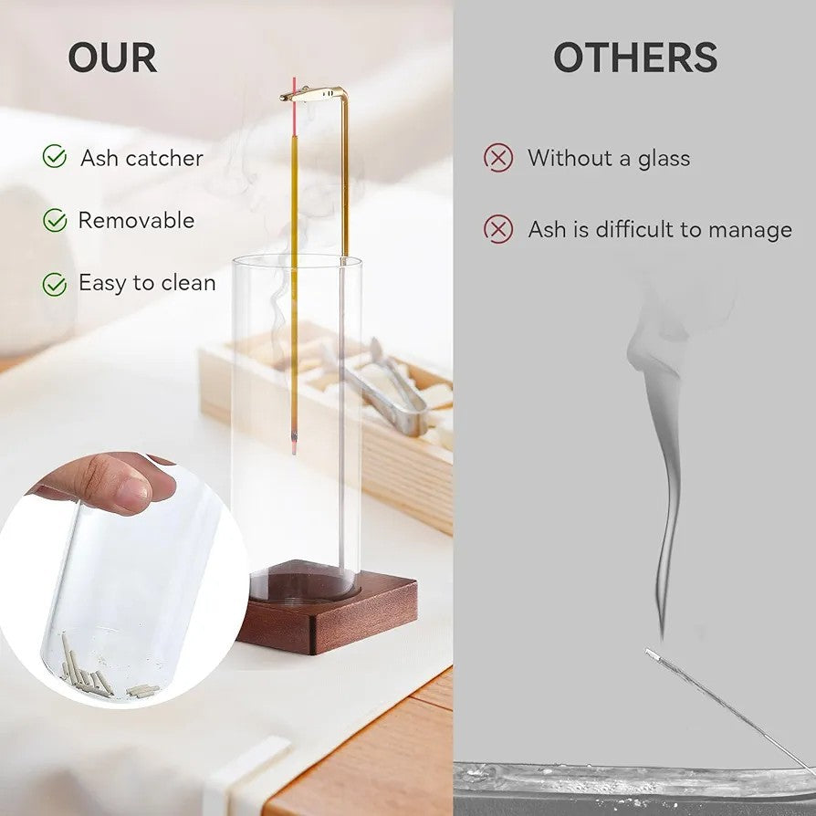 Incense holder glass bottle.