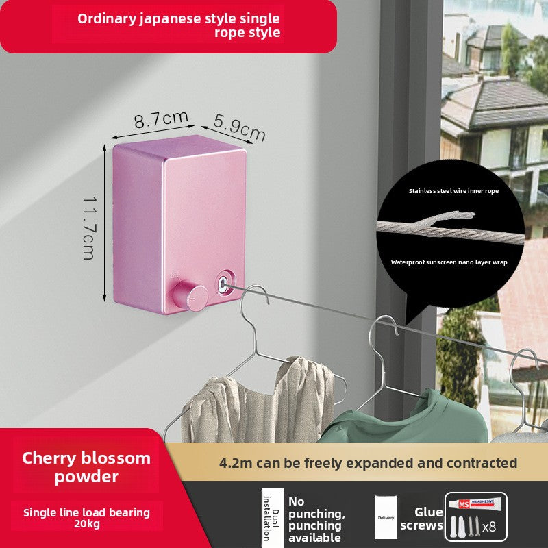 Indoor concealed clothesline
