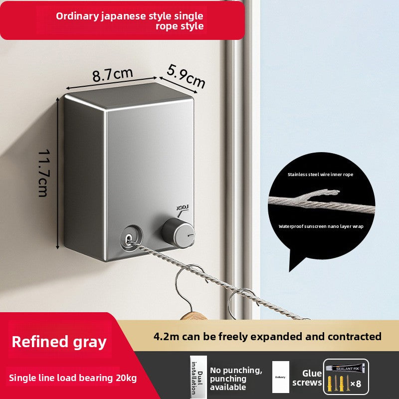 Indoor concealed clothesline