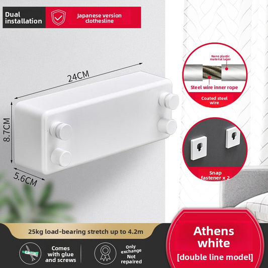 Indoor concealed clothesline