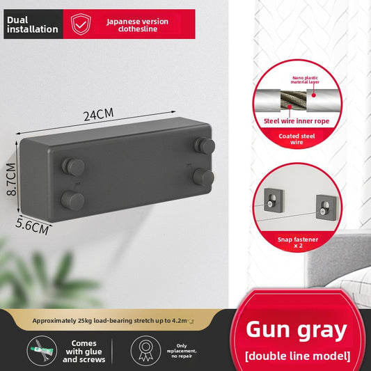 Indoor concealed clothesline