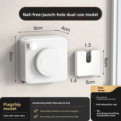 Indoor concealed clothesline